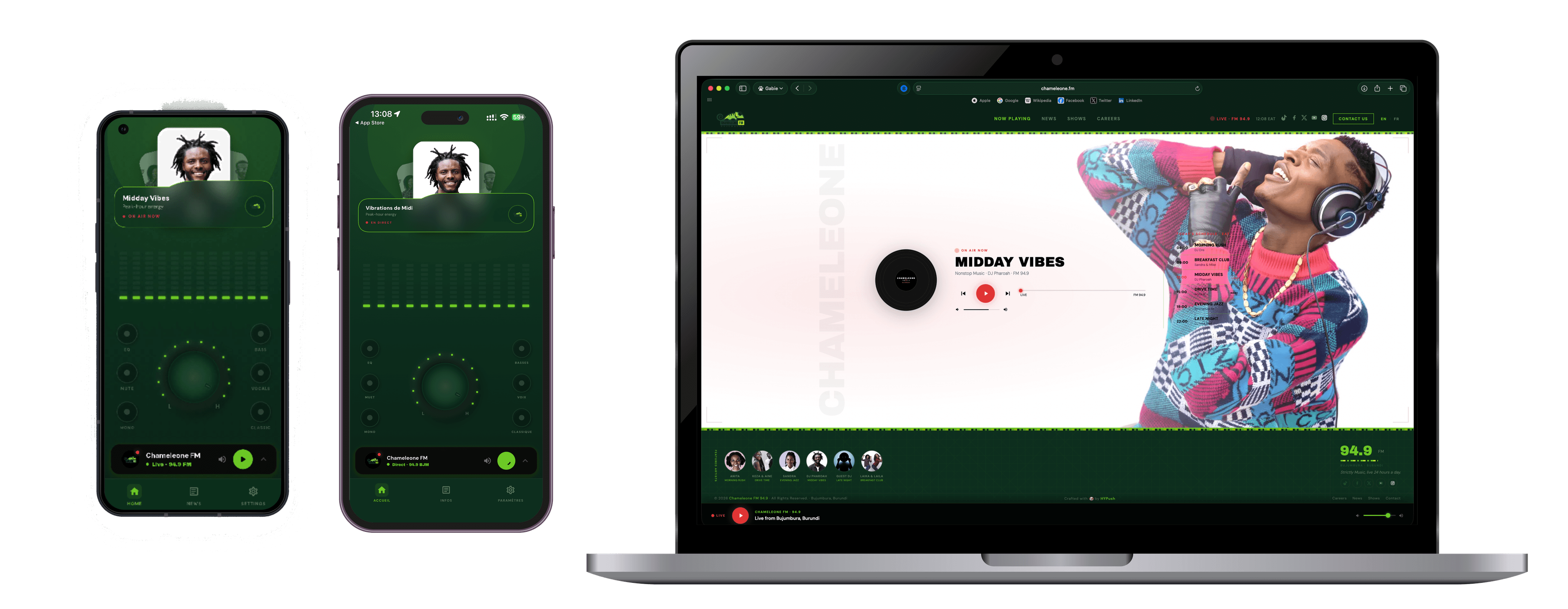 CHAMELEONE FM — Radio Station Website and App